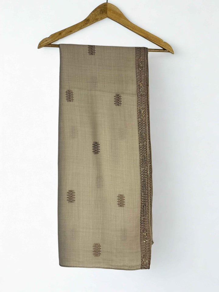 Wool Embroidered Shawl with Stones