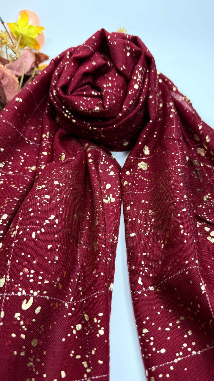 Turkish lawn Hijab with Gold Foil