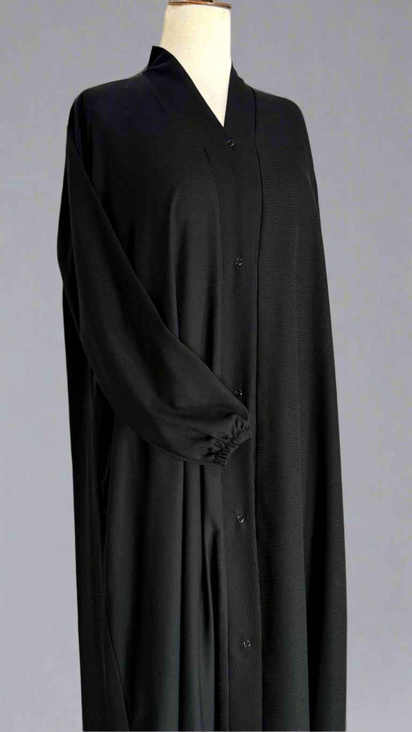 Black Self Print Abaya - Jilbabee