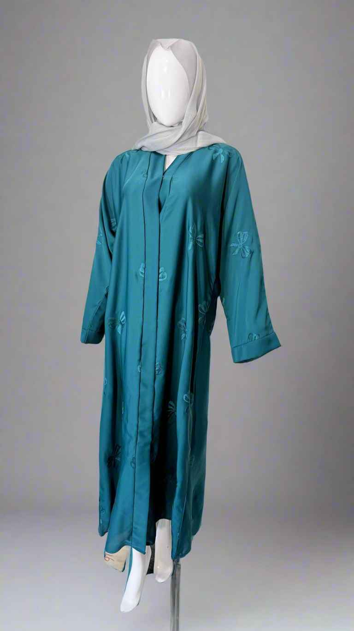 Embroidered Tie Bow Abaya