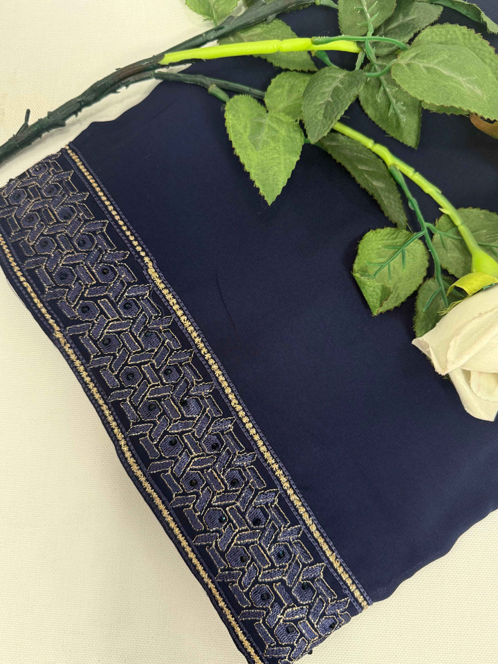 Fancy Embroidery chadder with stone