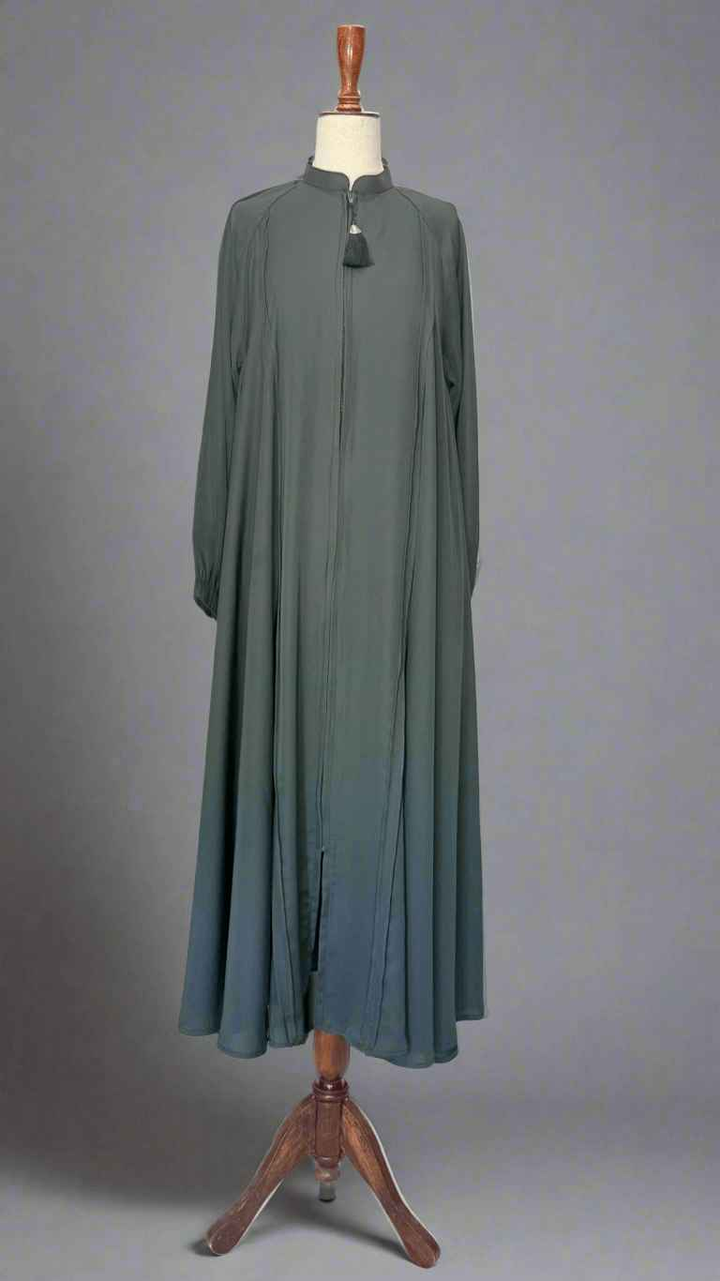 Maxi Zip Abaya with Plates