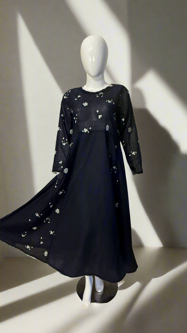 Navy Blue Embroidered Dresses