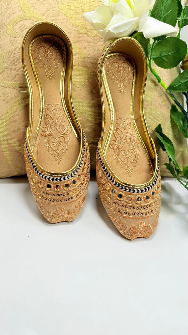 Festive Khussa – Skin Color | Handmade Traditional Footwear for Women