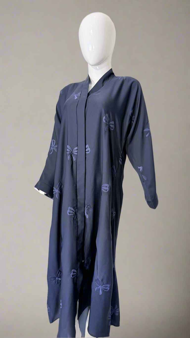 Embroidered Tie Bow Abaya