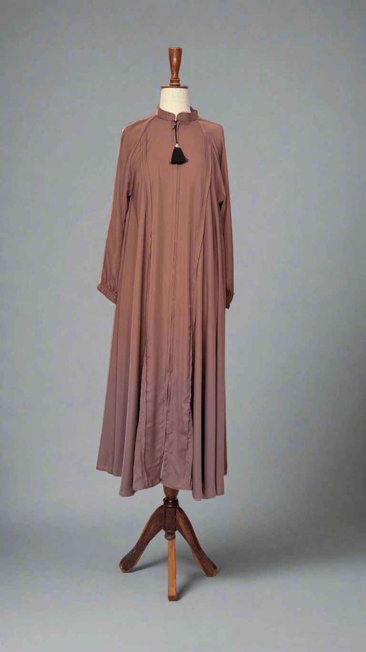 Maxi Zip Abaya with Plates