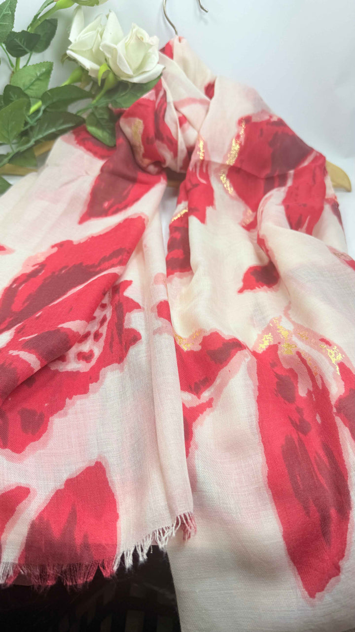 Digital printed with Gold Foil Hijab