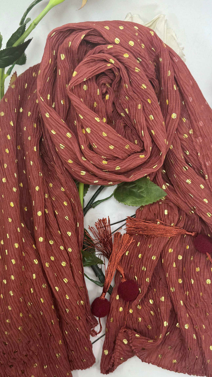 Lawn chunari Hijab with tussles - Jilbabee
