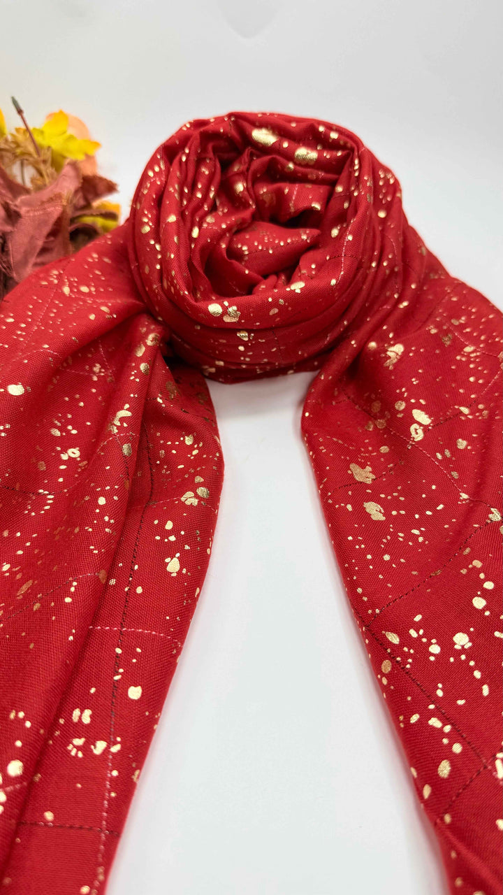 Turkish lawn Hijab with Gold Foil