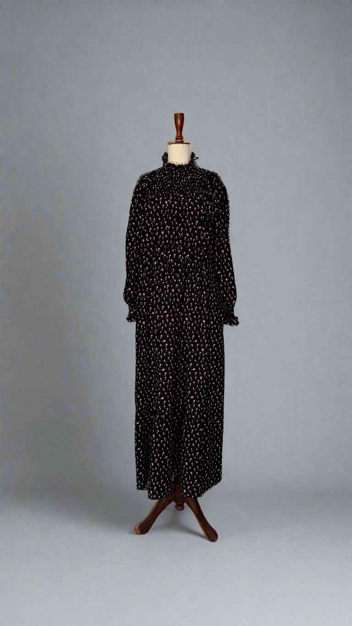Black Floral Long Dress Maxi