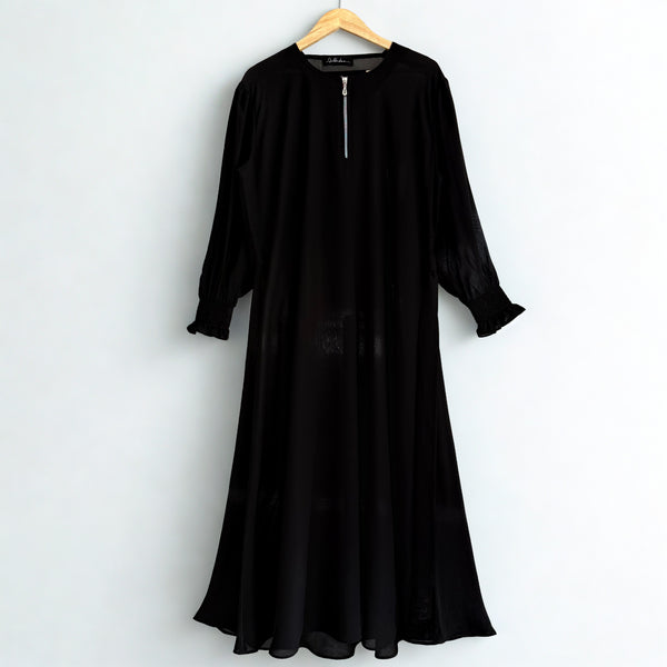 Black Maxi Chiffon Abaya with Hijab