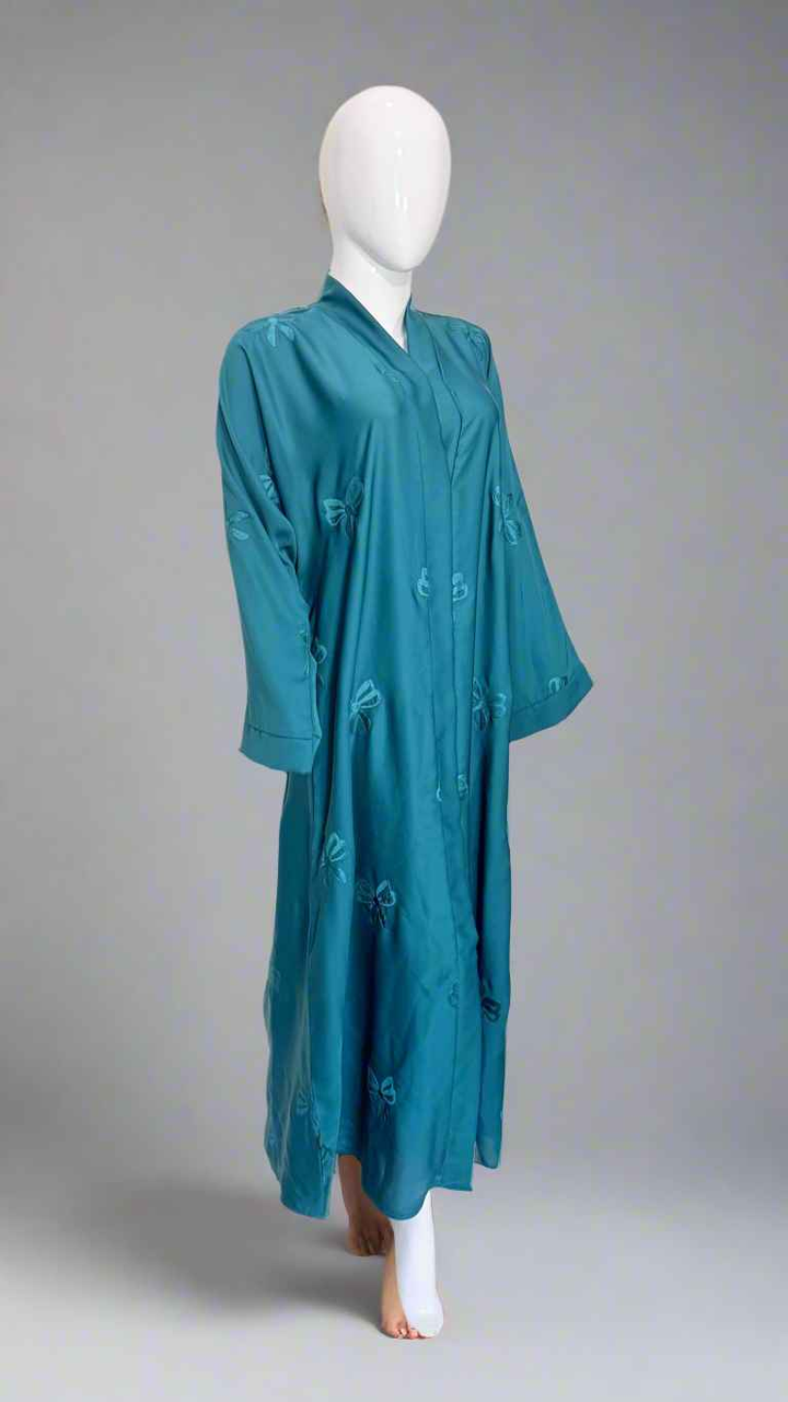 Embroidered Tie Bow Abaya
