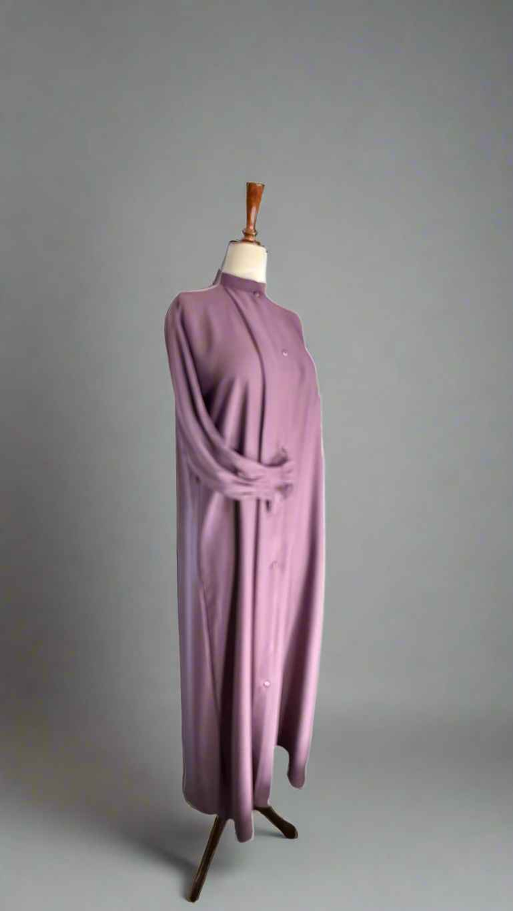 Crushed silk Abaya Light Mauve - Jilbabee