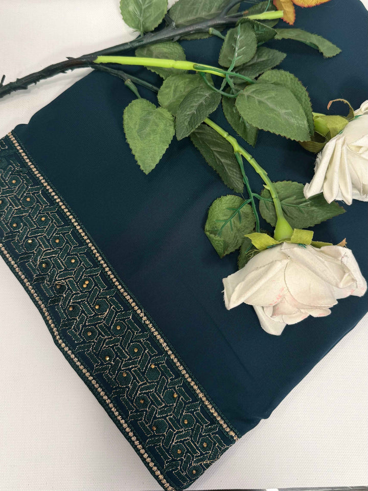 Fancy Embroidery chadder with stone