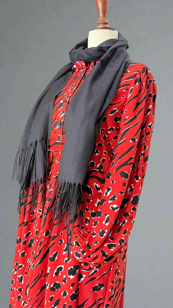 Red & Black Long Dress Maxi
