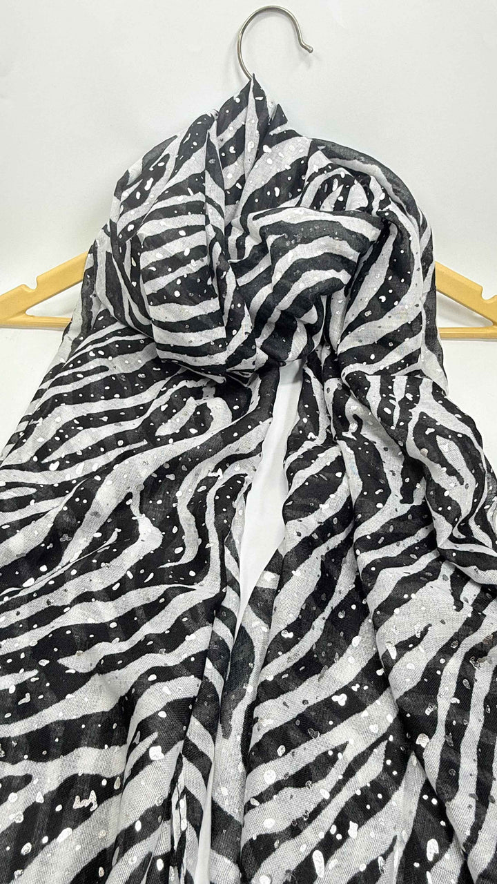 Turkish Lawn Cheeta Print With Silver Foil