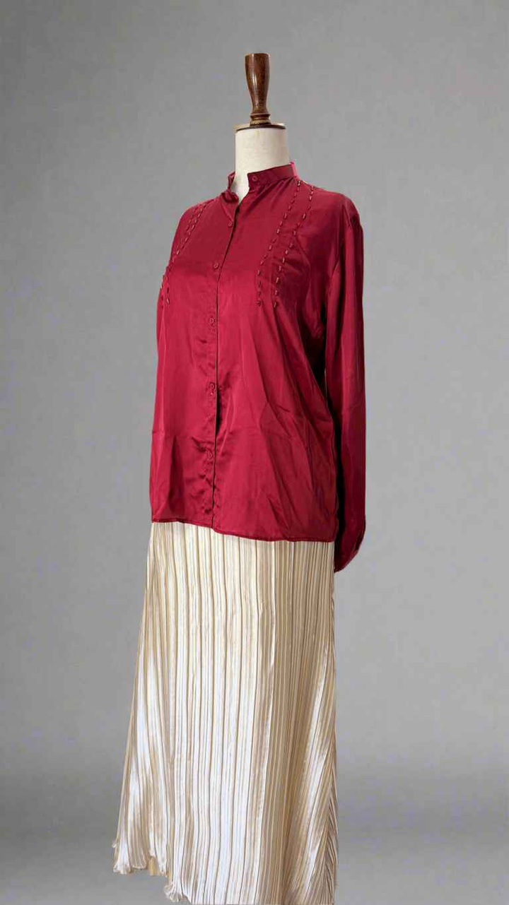 Crushed cream Skirt