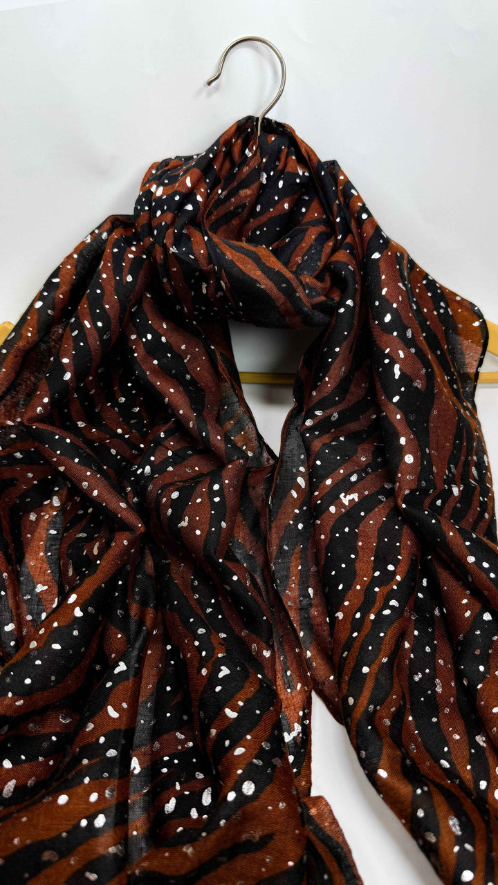 Turkish Lawn Cheeta Print With Silver Foil