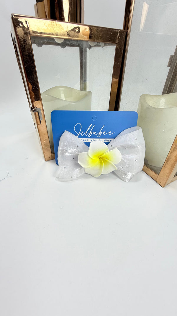 Silk organza Bow with Flower