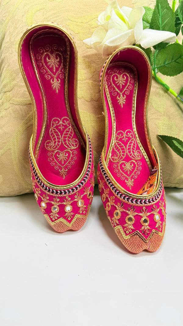 Festive Khussa Blush Pink Color | Handmade Velvet Traditional Women's Footwear