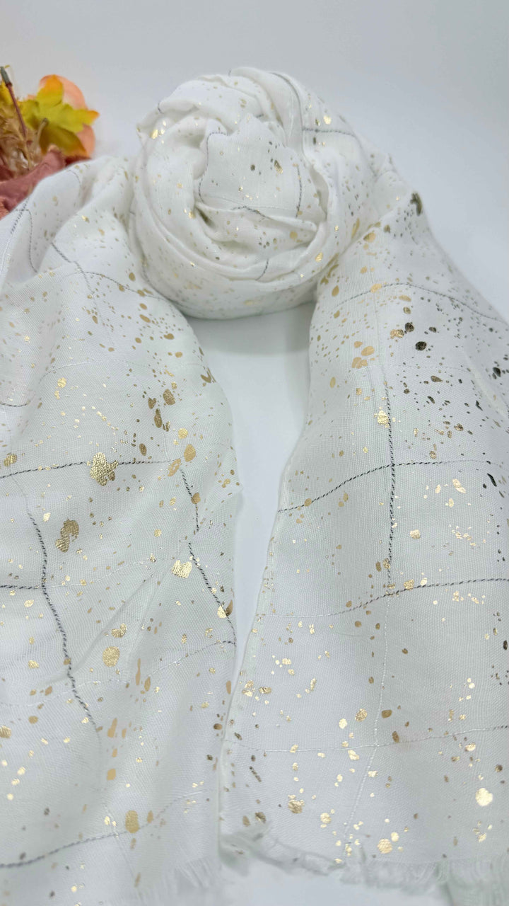Turkish lawn Hijab with Gold Foil