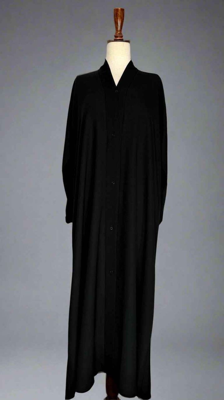 Black Self Print Abaya - Jilbabee