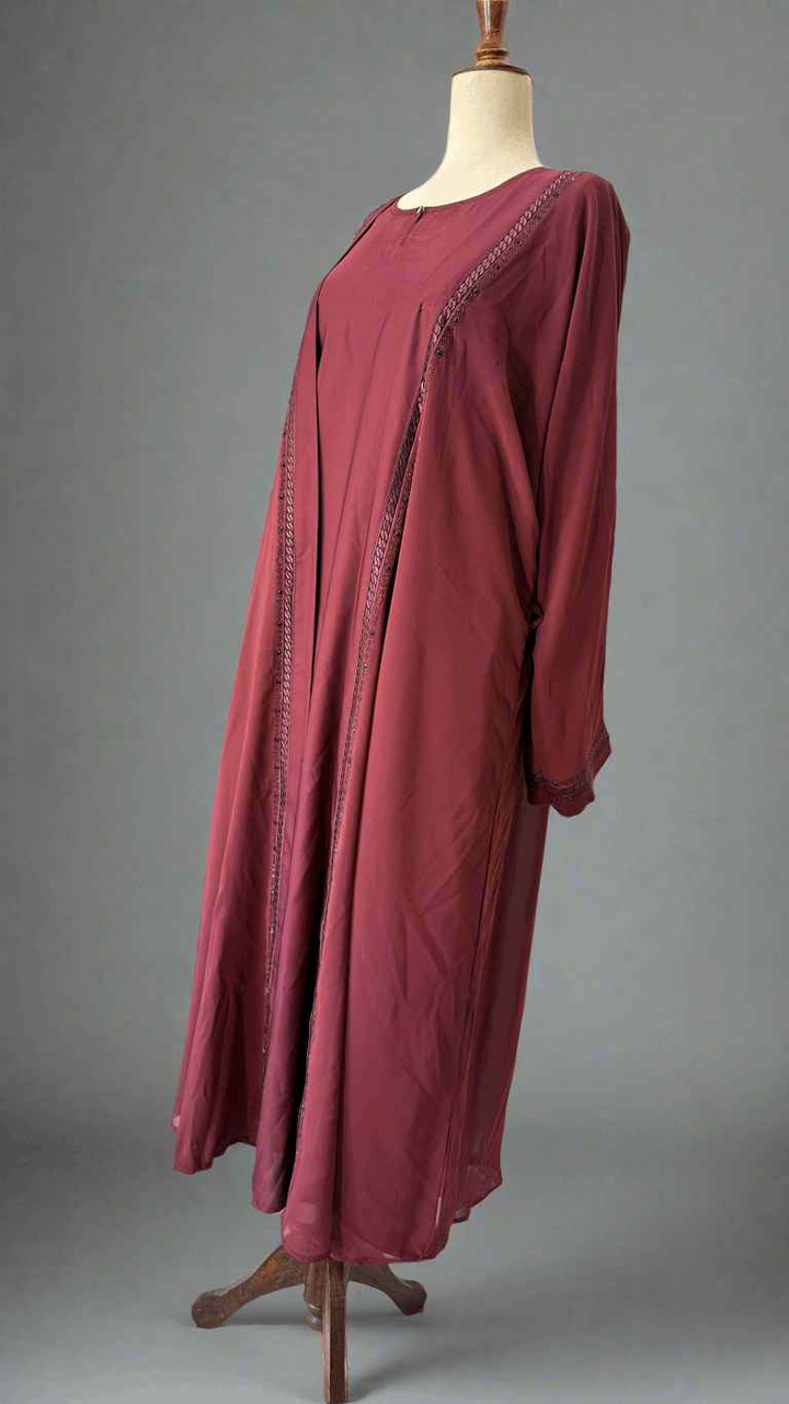 Double Layer Embroidered Abaya
