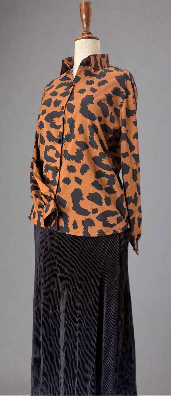 Brown & Black Printed Shirt