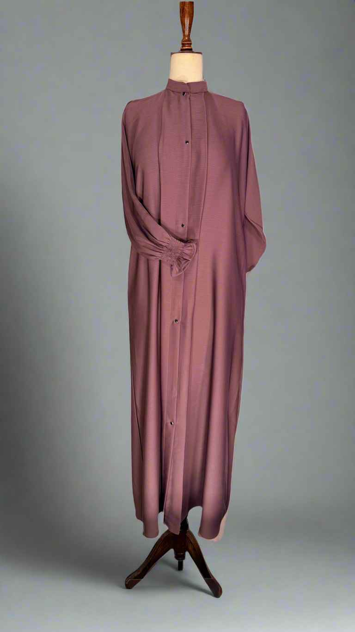 Crushed silk Abaya Light Mauve - Jilbabee