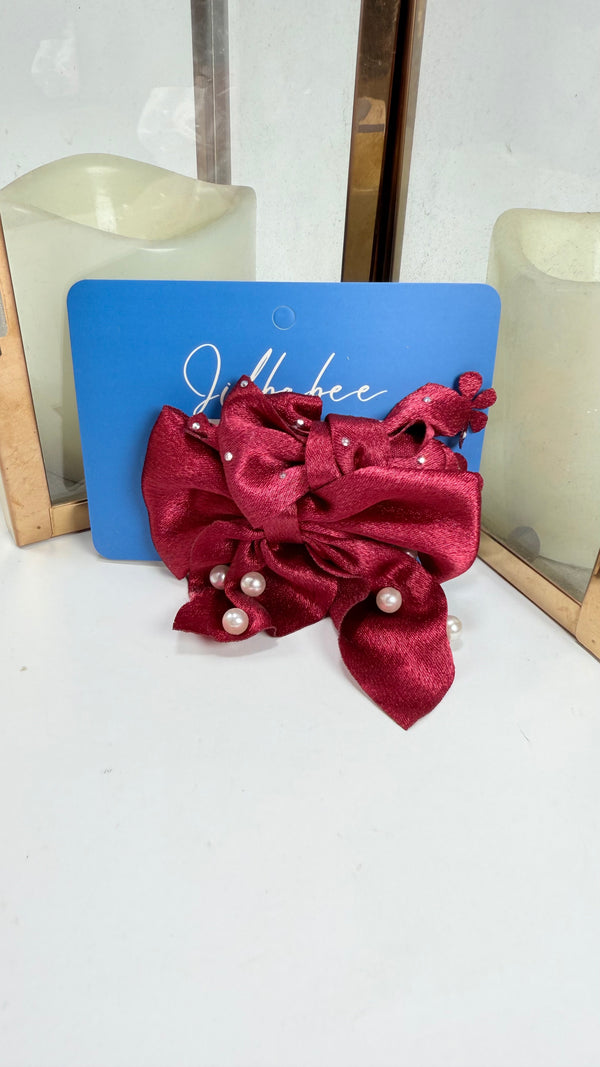 Silk Bow Pair with Beads