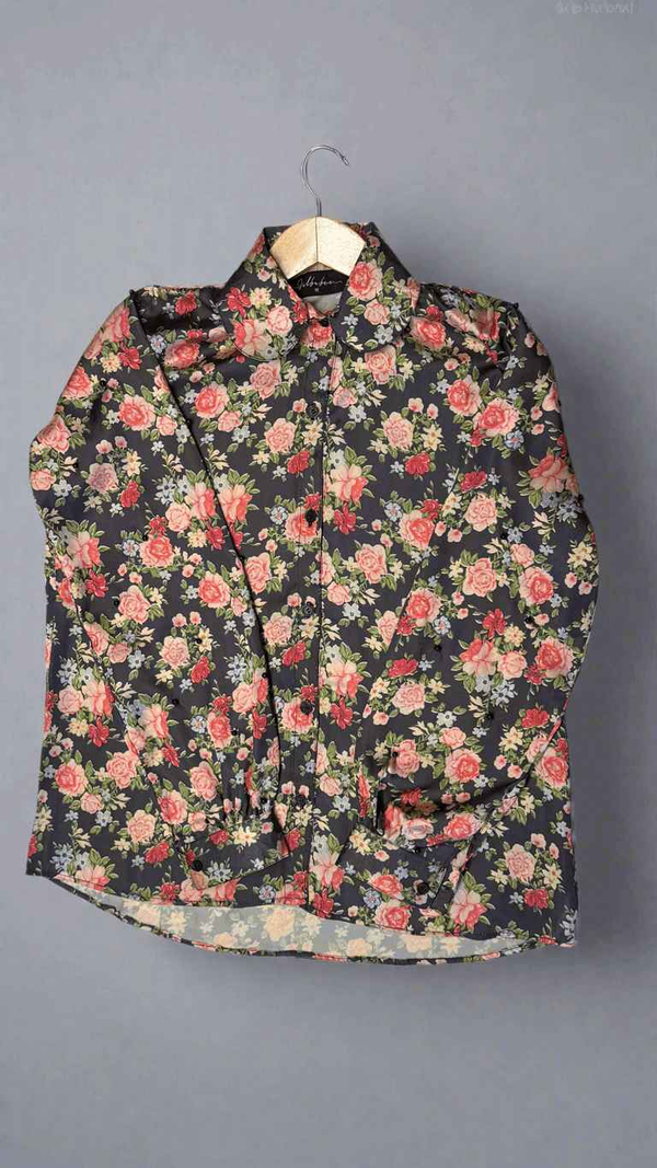 Black & Pink Floral Shirt