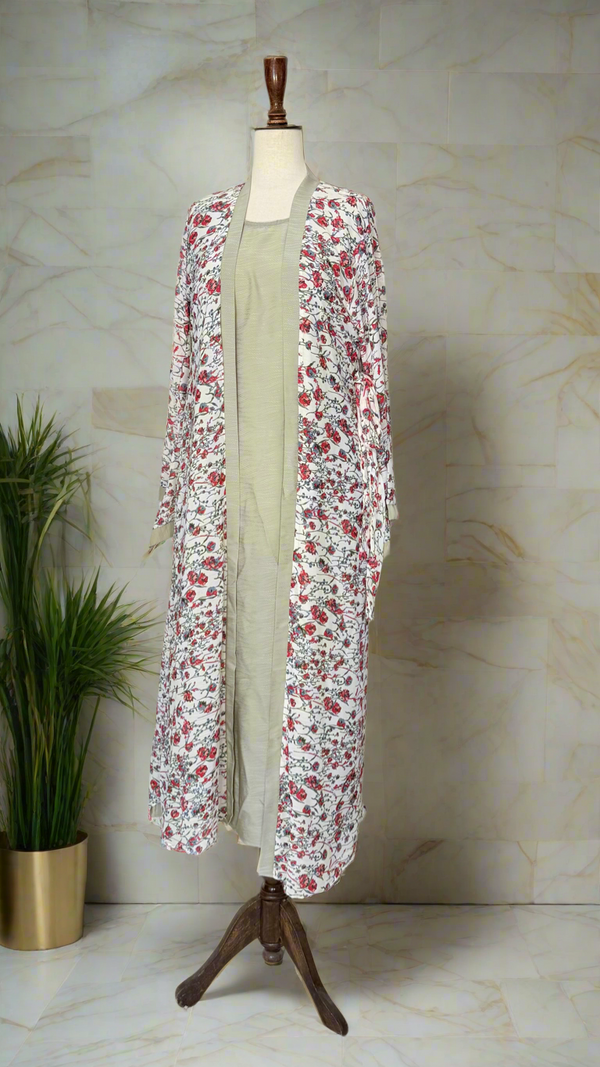 Printed Abaya with Double Layer