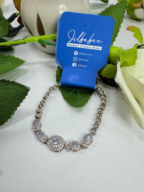 Silver bracelet with stone