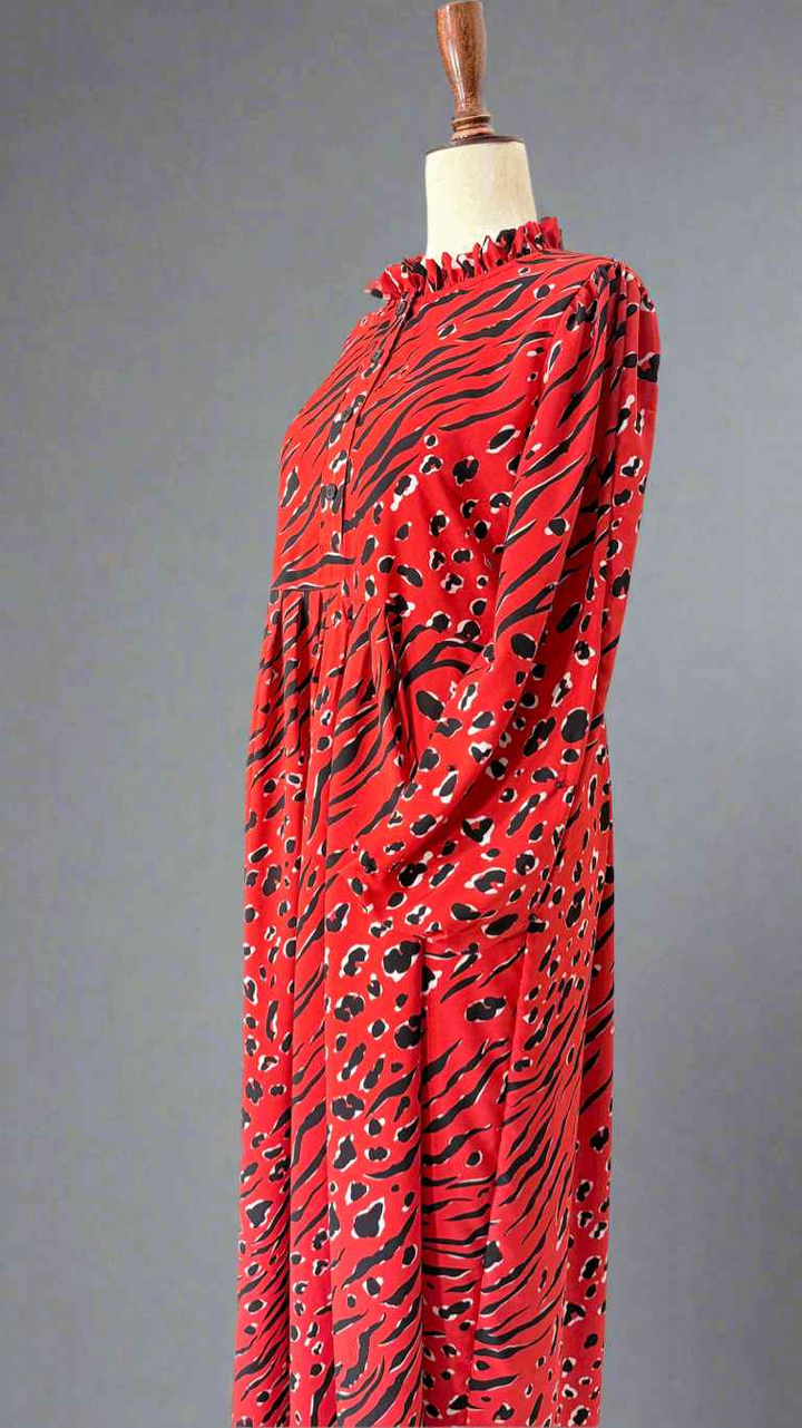 Red & Black Long Dress Maxi
