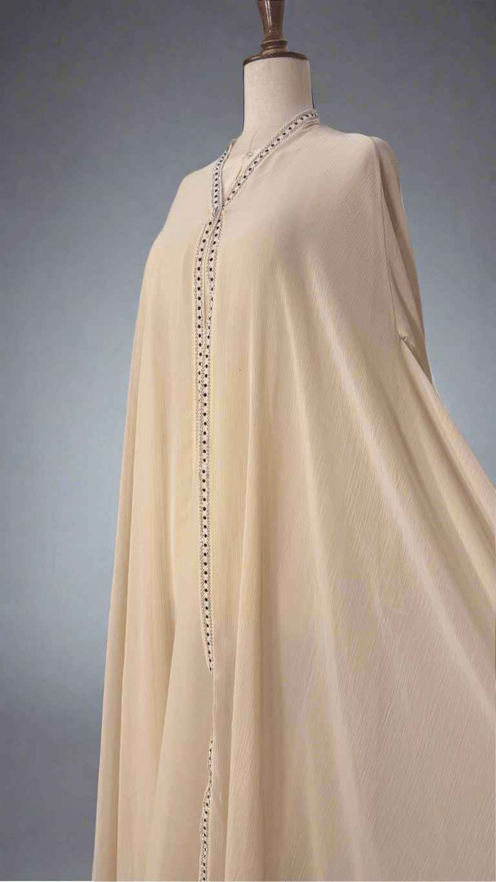 3-piece Stones Abaya (Free size) - Double Layer with matching Stroller
