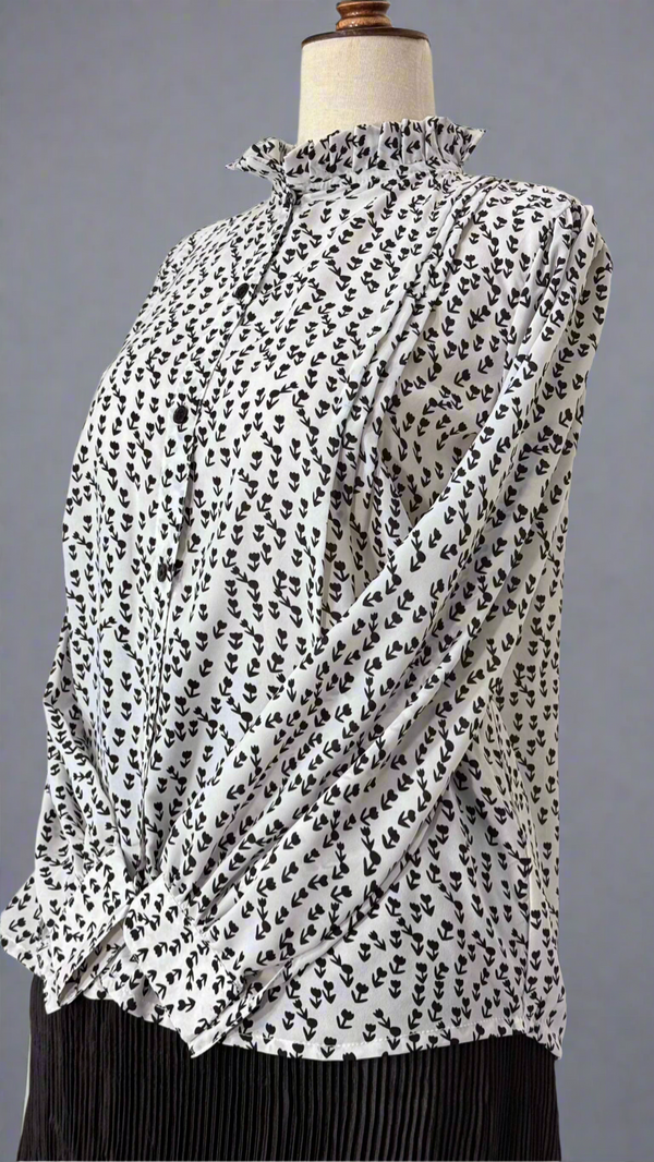 White Grip Shirt with Black Print