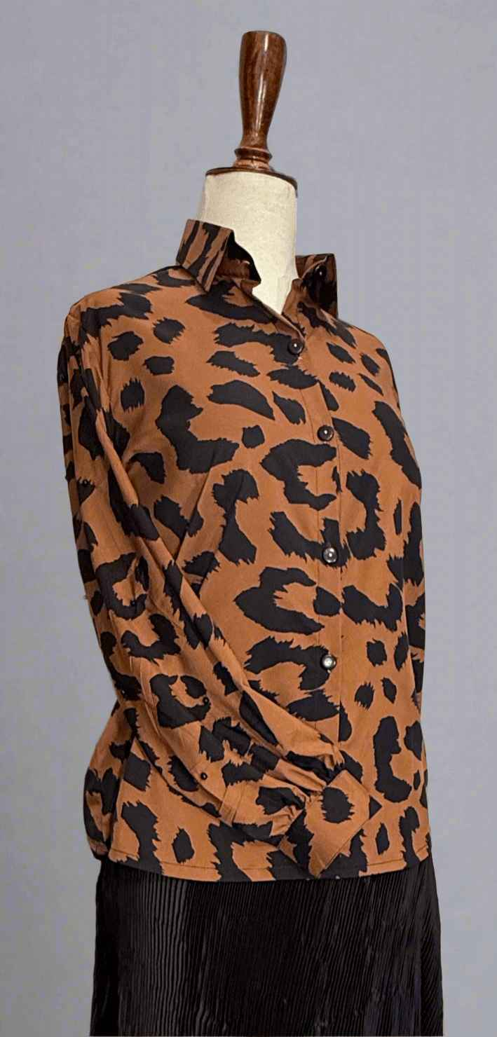 Brown & Black Printed Shirt