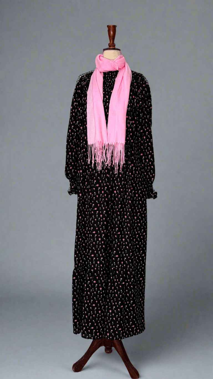 Black Floral Long Dress Maxi