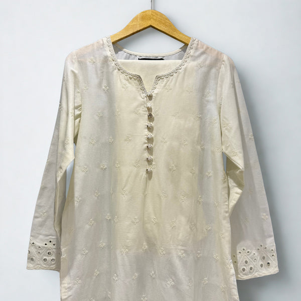 Offwhite chicken kari Suit with border