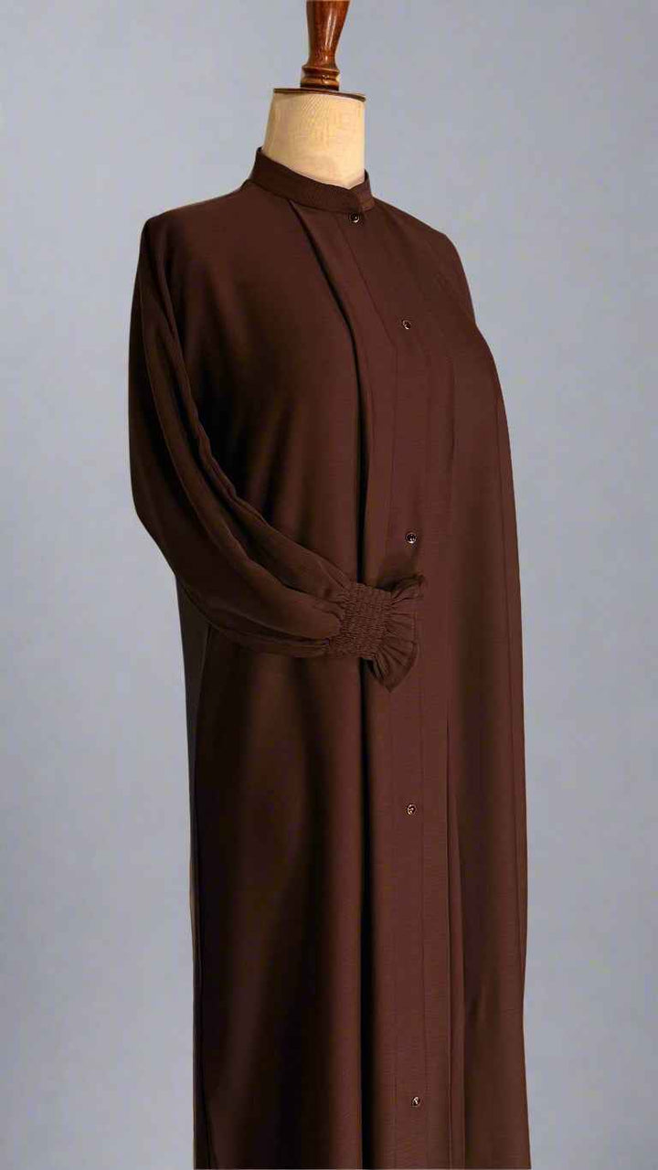 Crushed Silk Abaya Dark Brown - Jilbabee