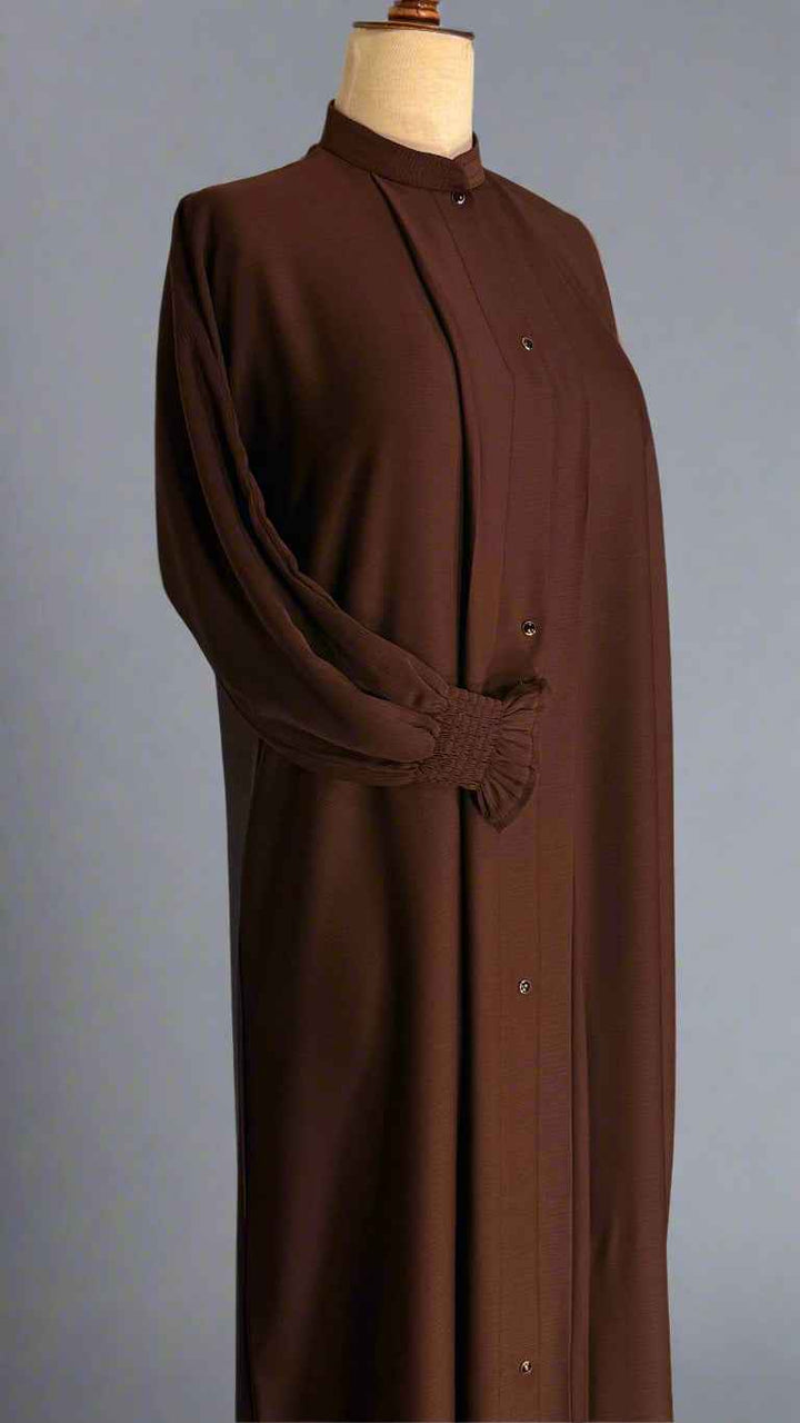 Crushed Silk Abaya Dark Brown - Jilbabee