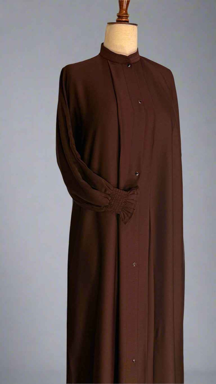 Crushed Silk Abaya Dark Brown - Jilbabee