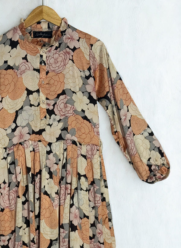 Beige with Tea Pink Floral Maxi