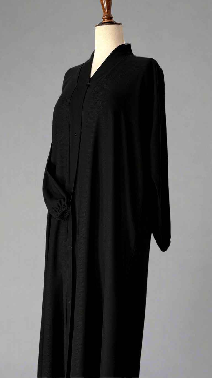 Black Self Print Abaya - Jilbabee