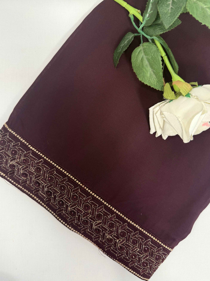 Fancy Embroidery chadder with stone