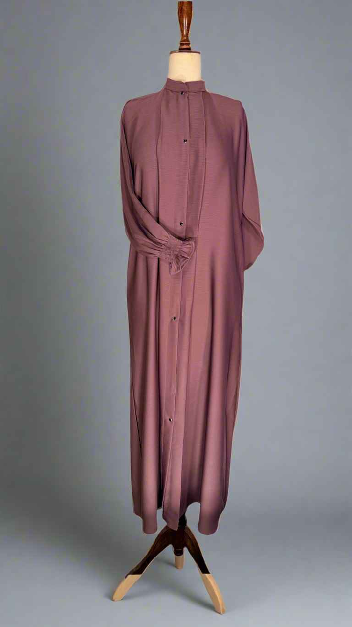 Crushed silk Abaya Light Mauve - Jilbabee