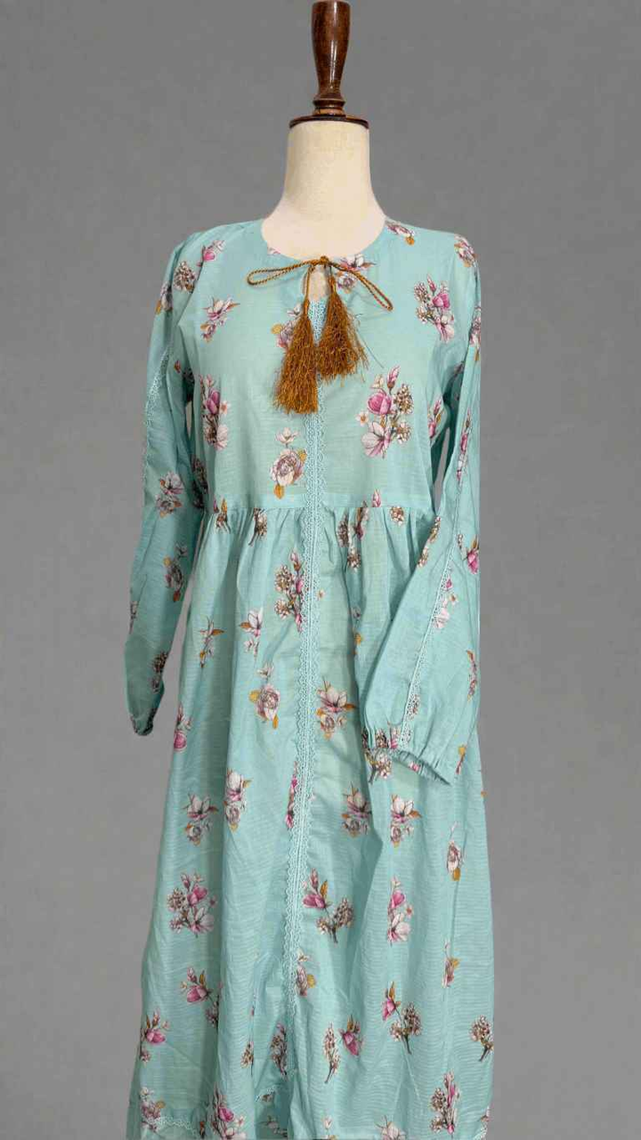 Aqua Glow Long Dress