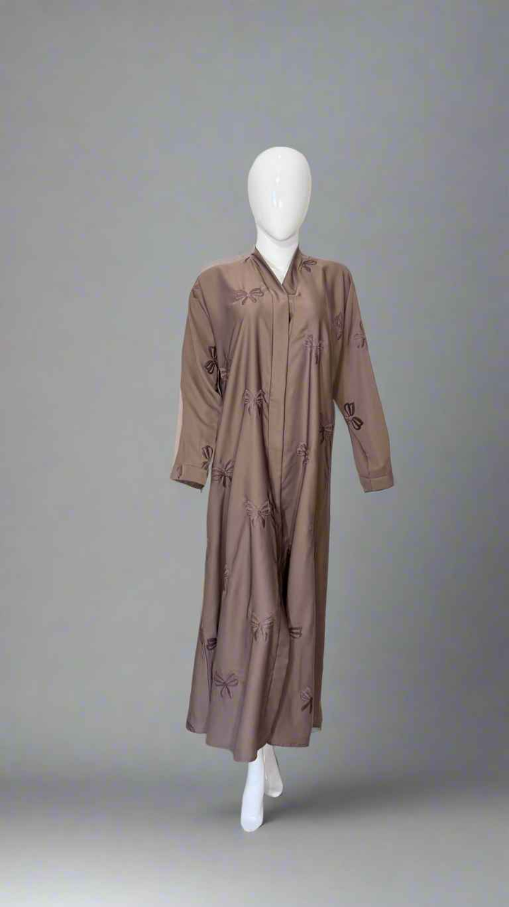 Embroidered Tie Bow Abaya