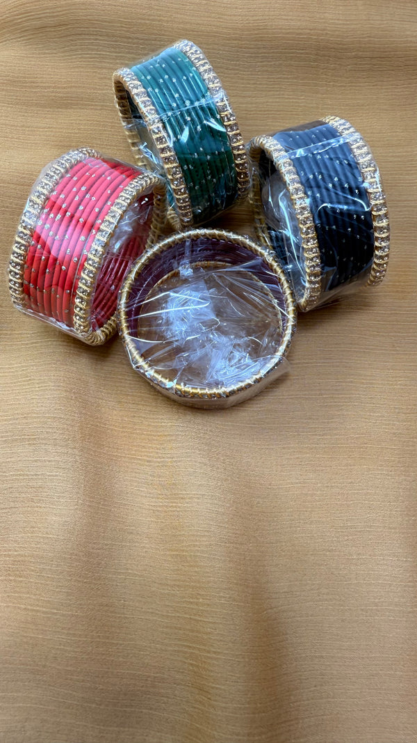 Fancy metal bangles with stones kara