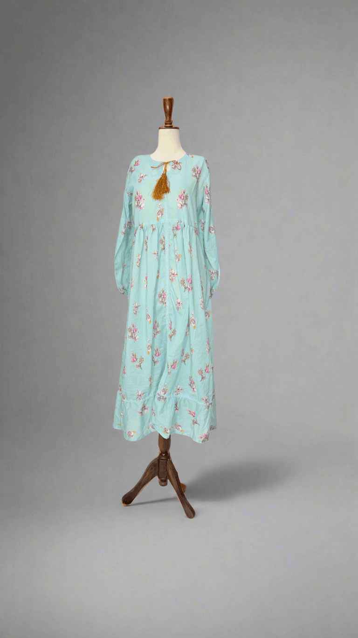 Aqua Glow Long Dress